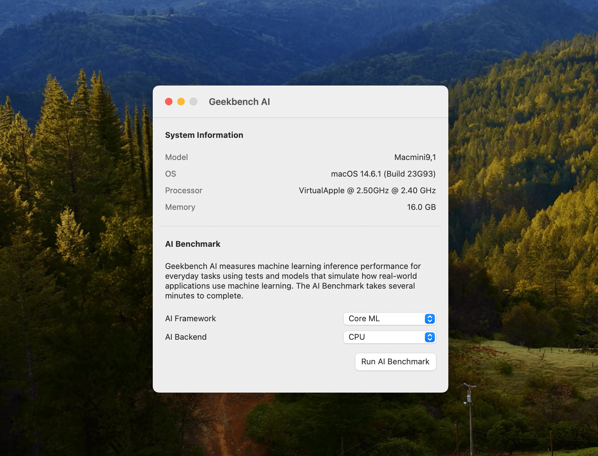 Geekbench AI 1.7.0 screenshot