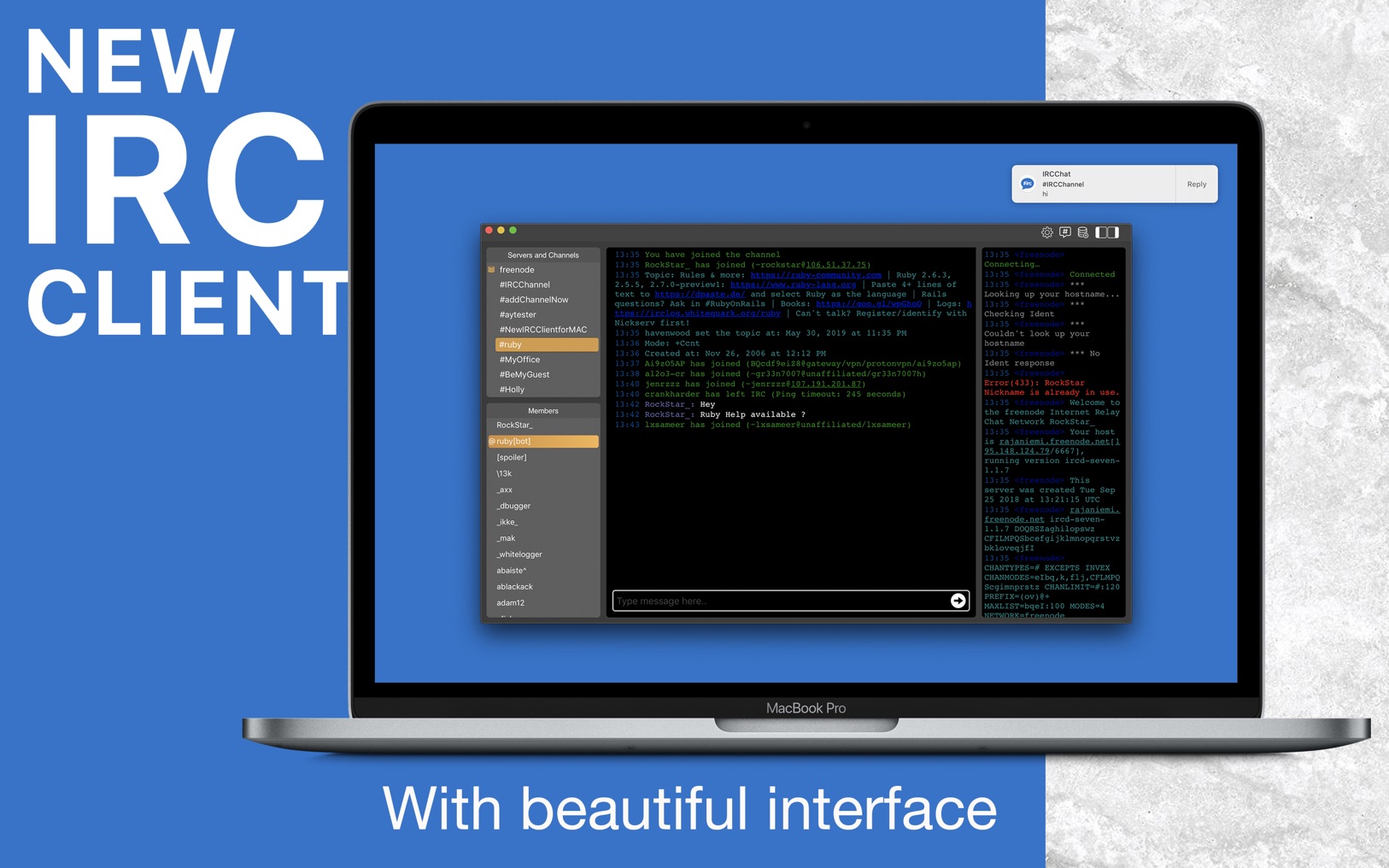 getIRC – Best IRC Client 1.7 screenshot
