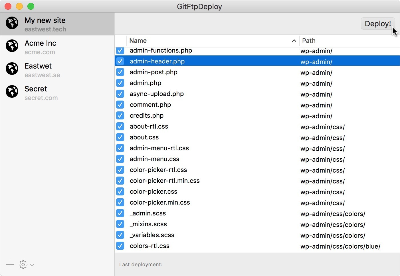 GitFTP-Deploy 2.7.1 – Simple FTP-deployments for your smaller projects. screenshot