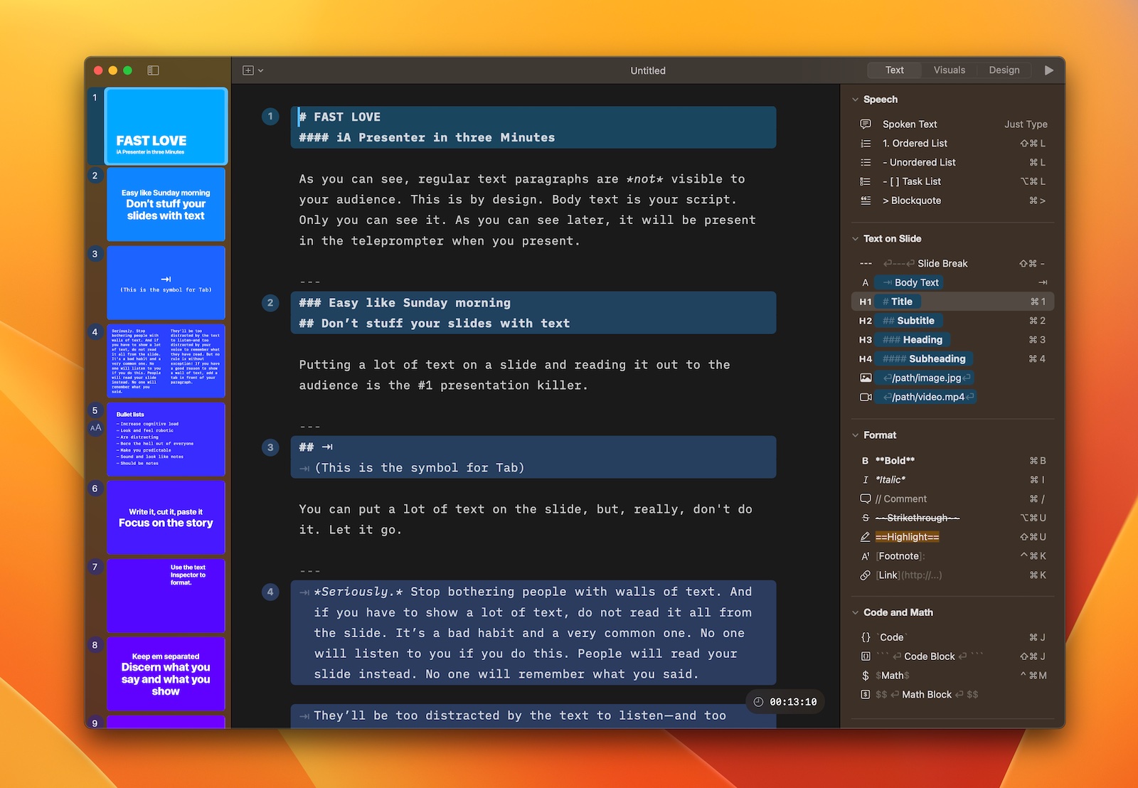 iA Presenter 0.9.1 beta screenshot