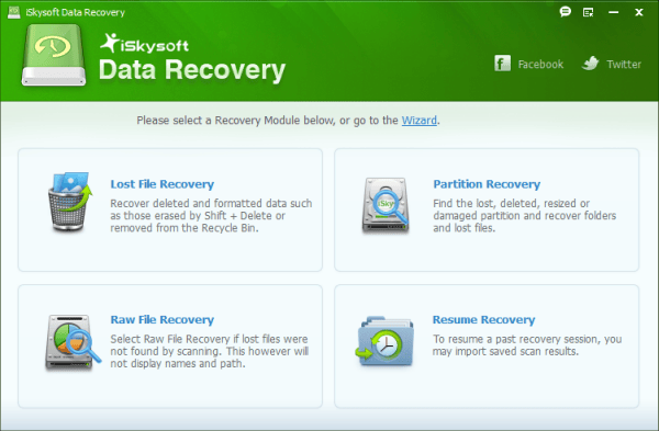 iSkysoft Data Recovery 5.1.1.1 screenshot