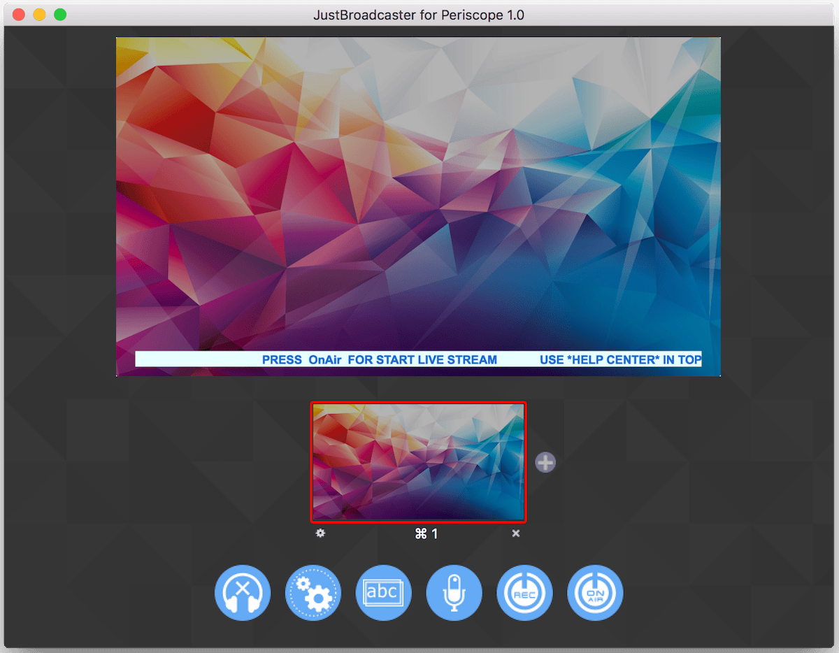 JustBroadcaster for Periscope 1.5 – Broadcast from your Mac to Periscope. screenshot