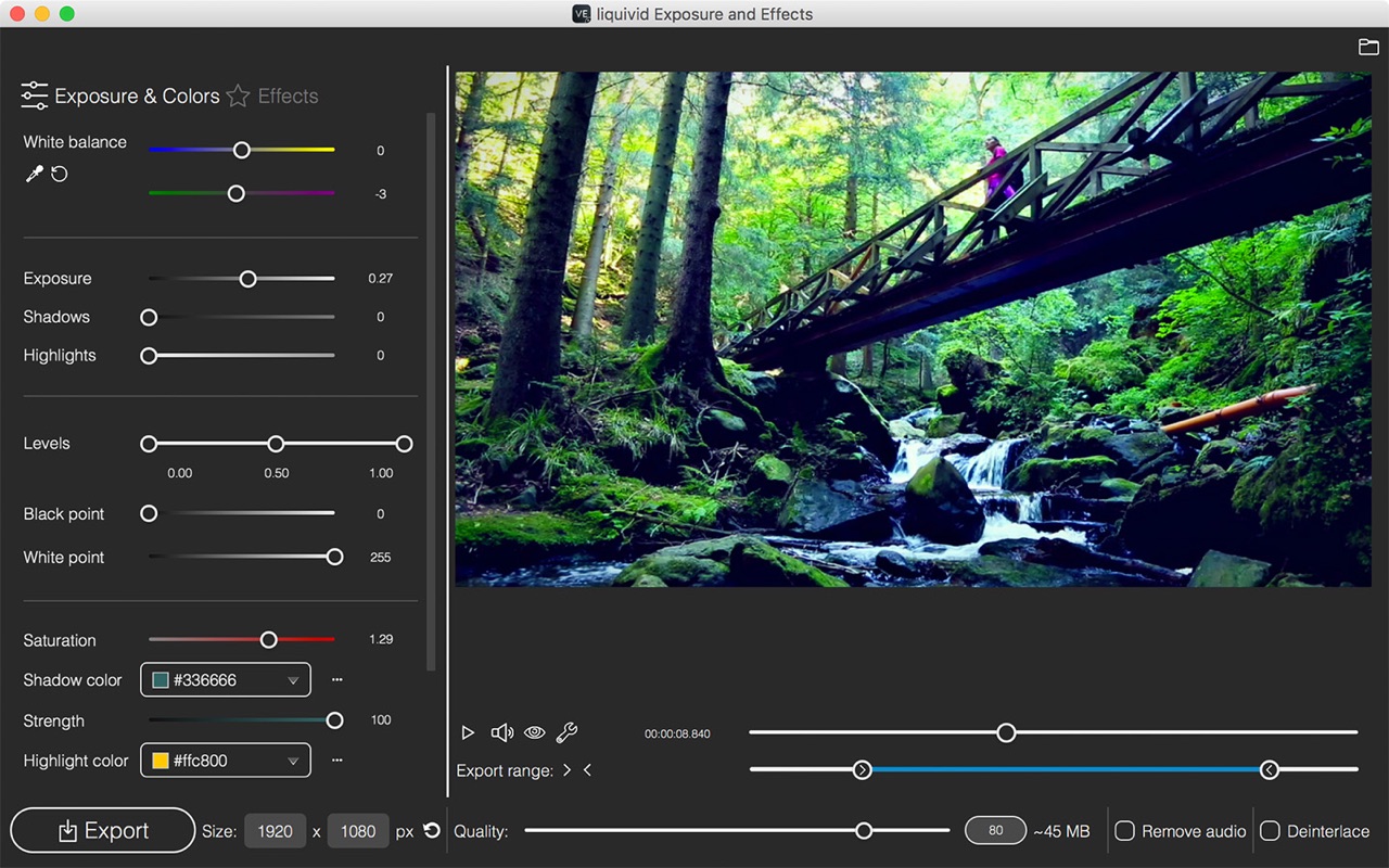 liquivid Exposure and Effects 1.0.10 – Tune up videos and photos quickly and easily. screenshot