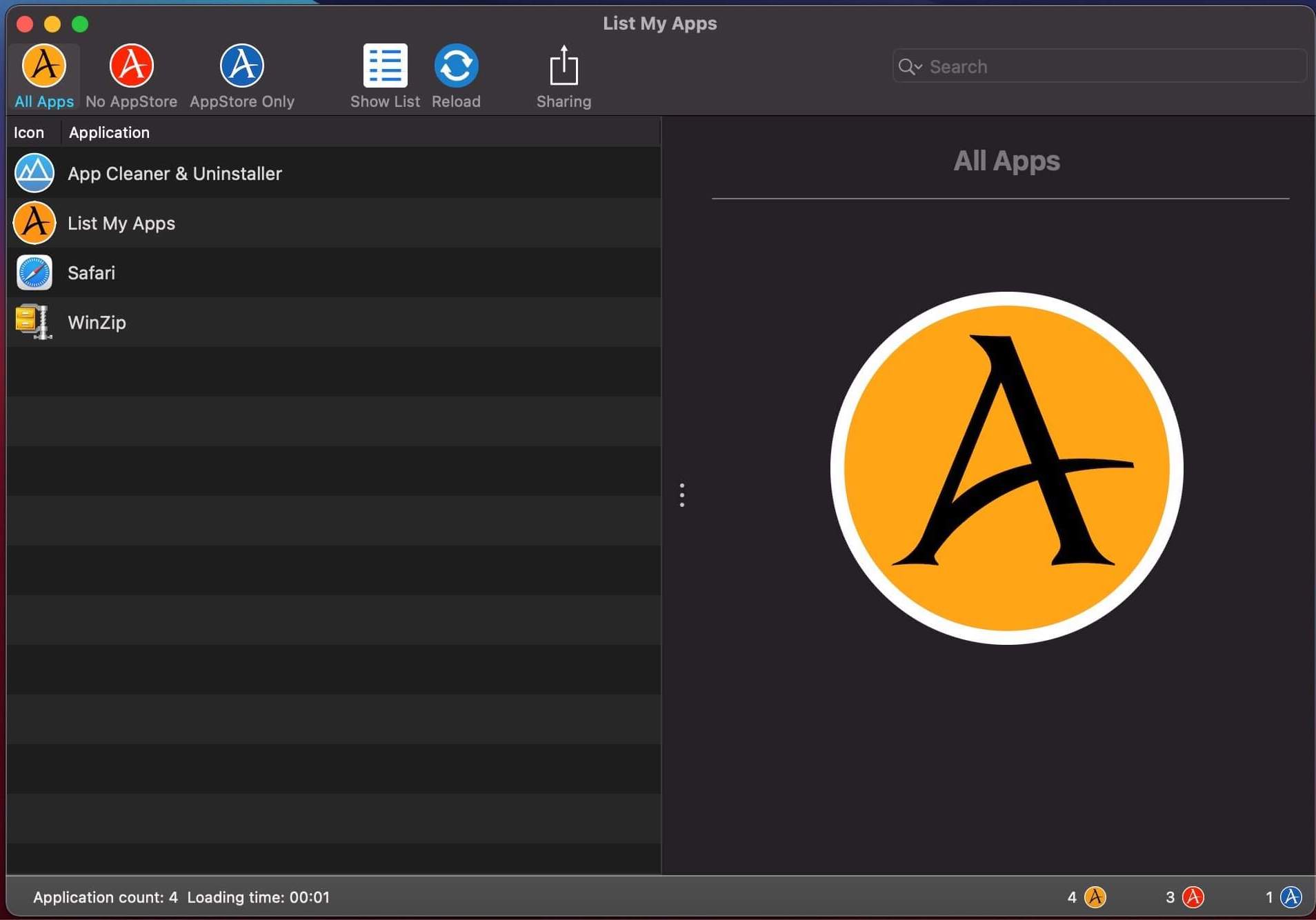 List My Apps 1.9.0 screenshot