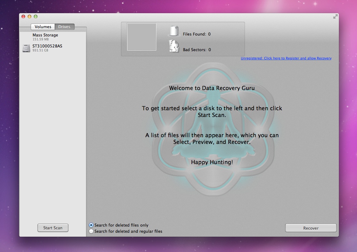 Mac Data Recovery Guru 4.0.3 – Data recovery software. screenshot