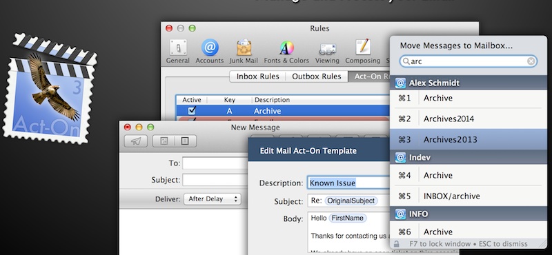 Mail Act-On 4.1.6 – Map customized email rules and actions to Act-On keys. screenshot