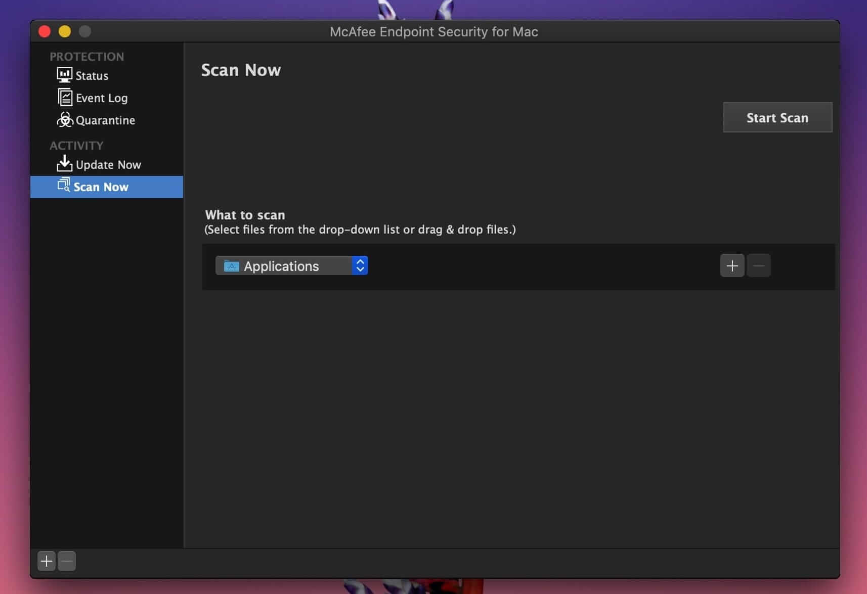 McAfee Endpoint Security for Mac 10.6.9 screenshot