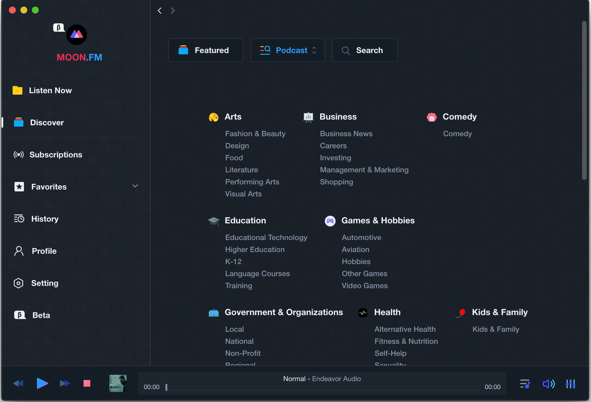 Moon FM 0.1.3 beta screenshot