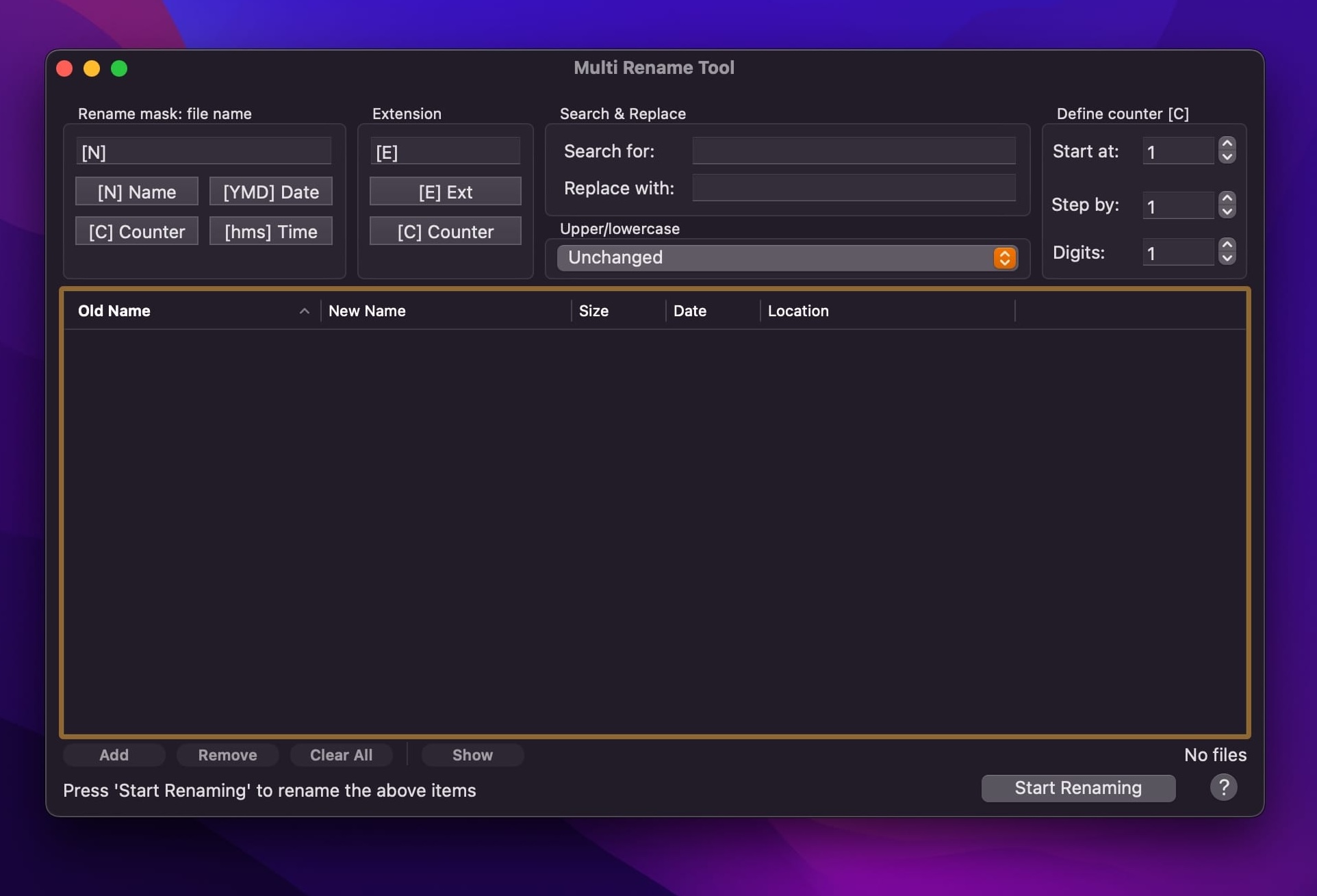 Multi Rename Tool 2.5.2 screenshot