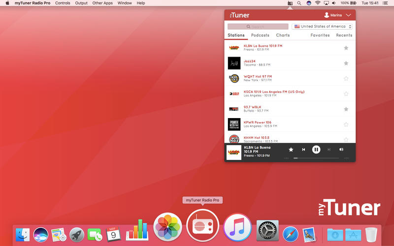myTuner Radio Pro 2.0.1 – Listen to the radio from your menu bar. screenshot