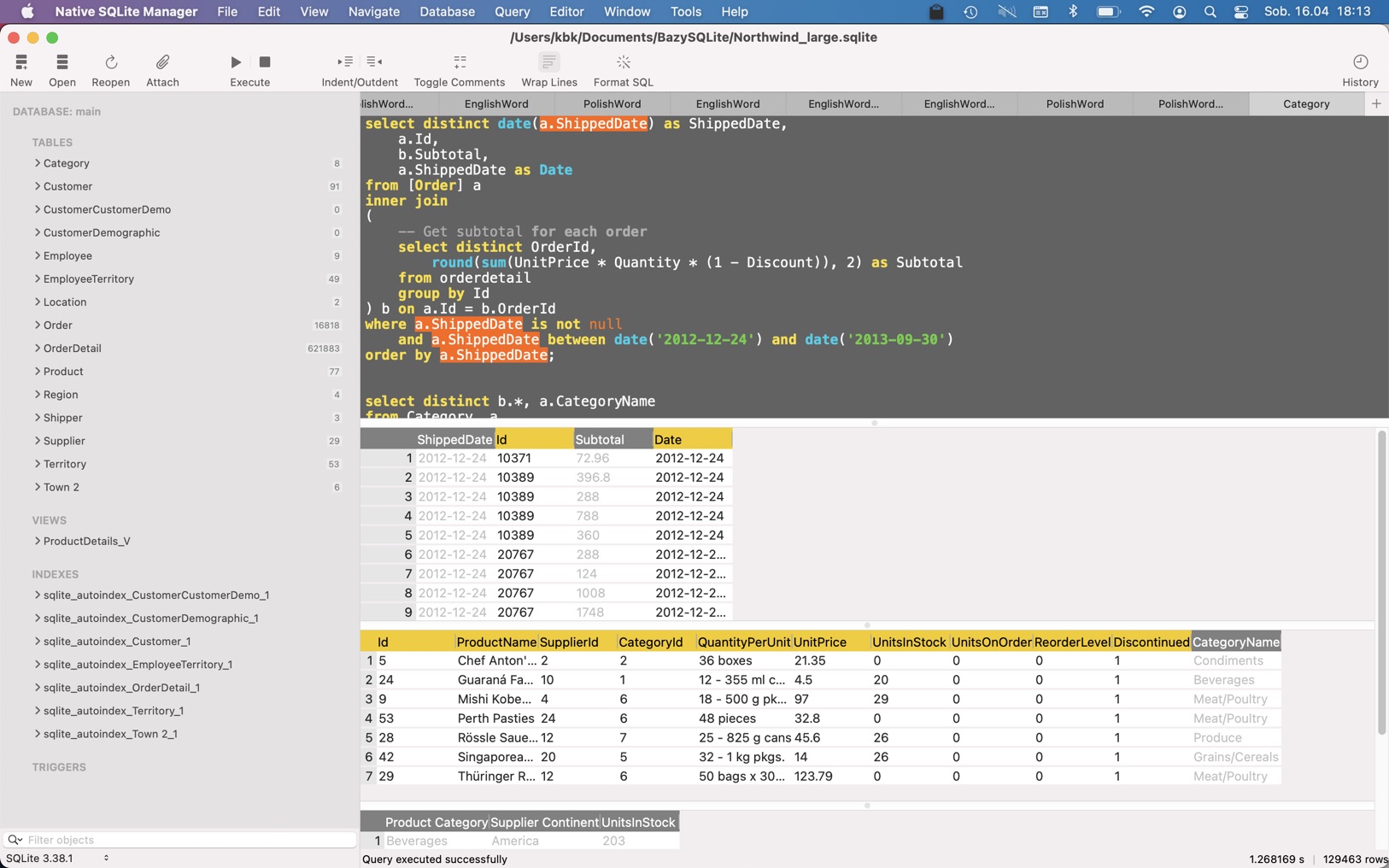 Native SQLite Manager 1.32.13 screenshot