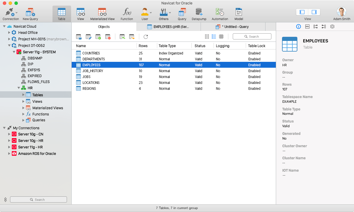Navicat for Oracle 12.0.24 – Oracle administration and development. screenshot