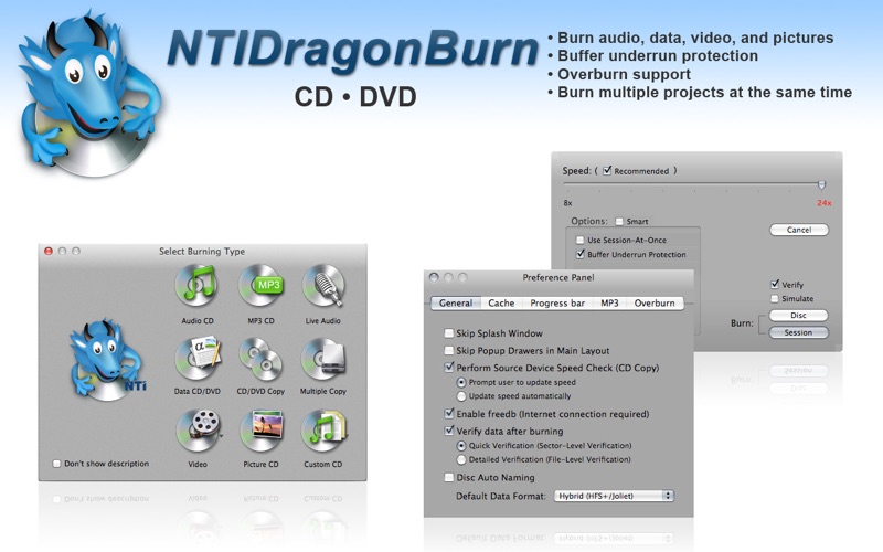 NTIDragonBurn 4.5.0.45 – CD/DVD burning software. screenshot