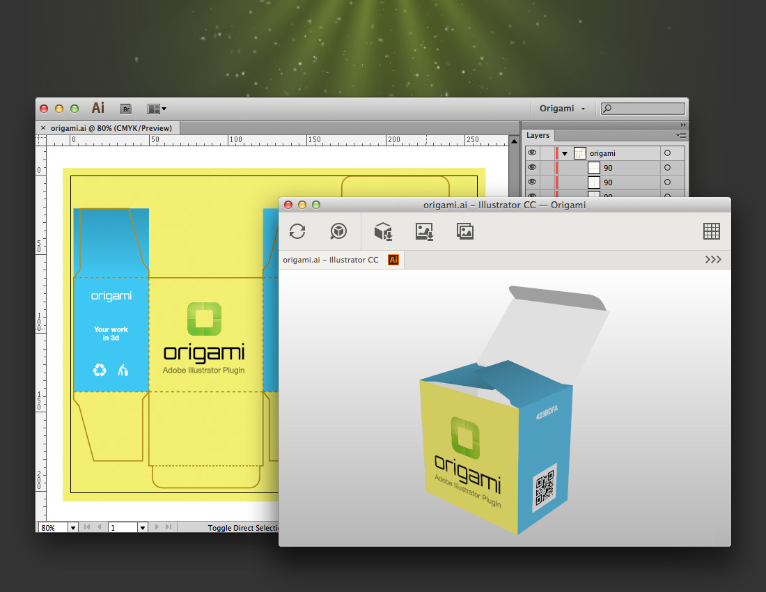 Origami 2.7.1 – 3D folding plug-in for Illustrator CS6 or later. screenshot