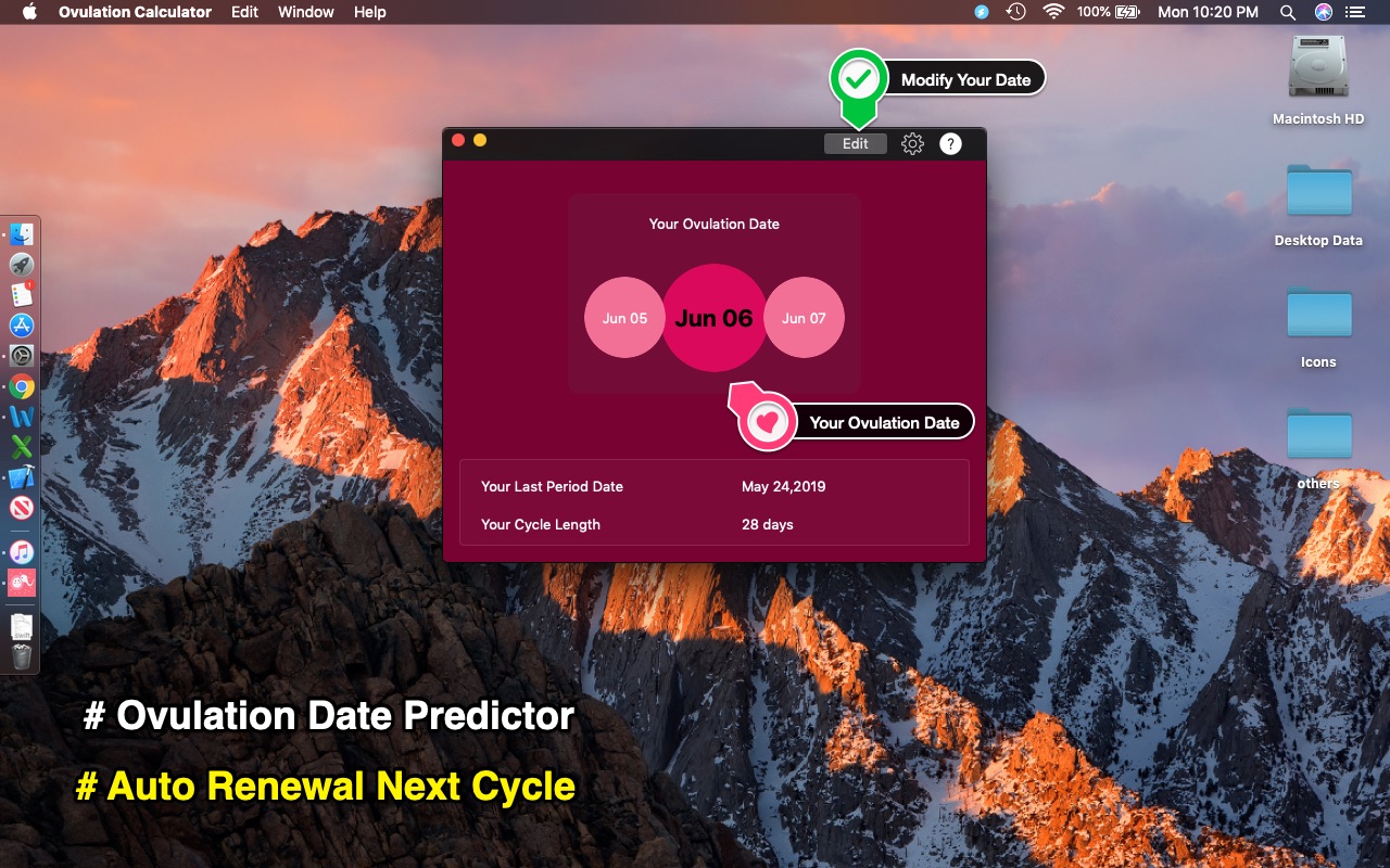 Ovulation Calculator 1.02 screenshot