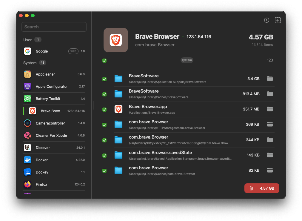 Pearcleaner 5.4.3 screenshot
