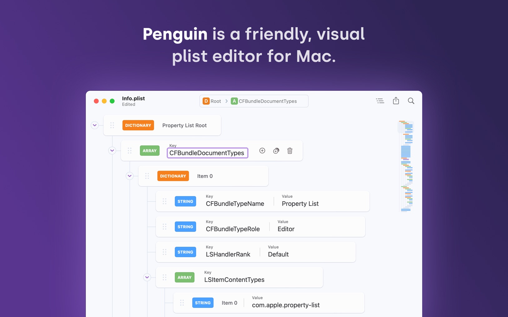 Penguin – Plist Editor 1.2 screenshot
