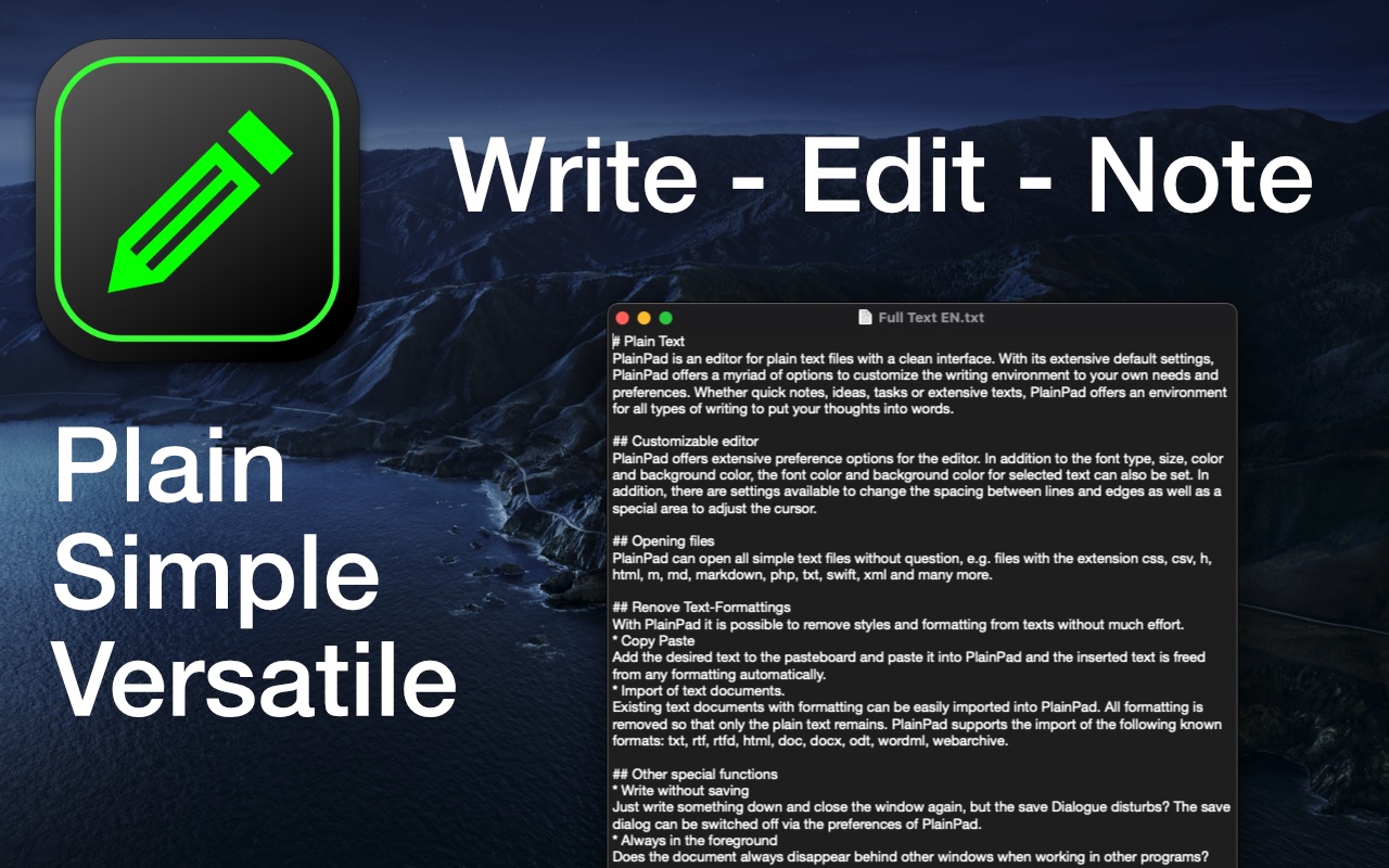 PlainPad 1.3.4 screenshot