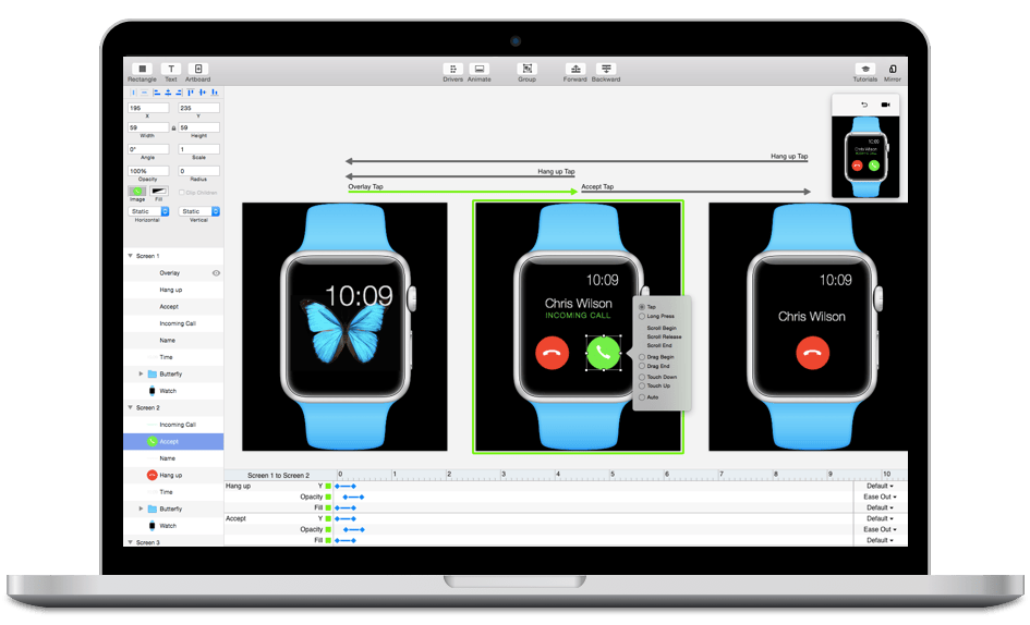 Principle 3.9 – Create animated and interactive user-interface designs. screenshot