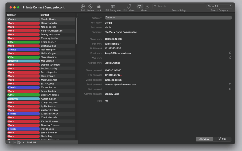 Private Contact 3.6.2 screenshot
