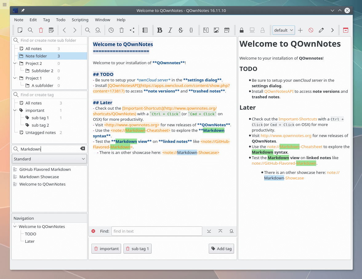 QOwnNotes 21.11.2 screenshot