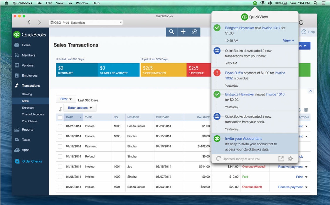 QuickBooks 17.2.27.682 R28 – Financial management and accounting for small businesses. screenshot