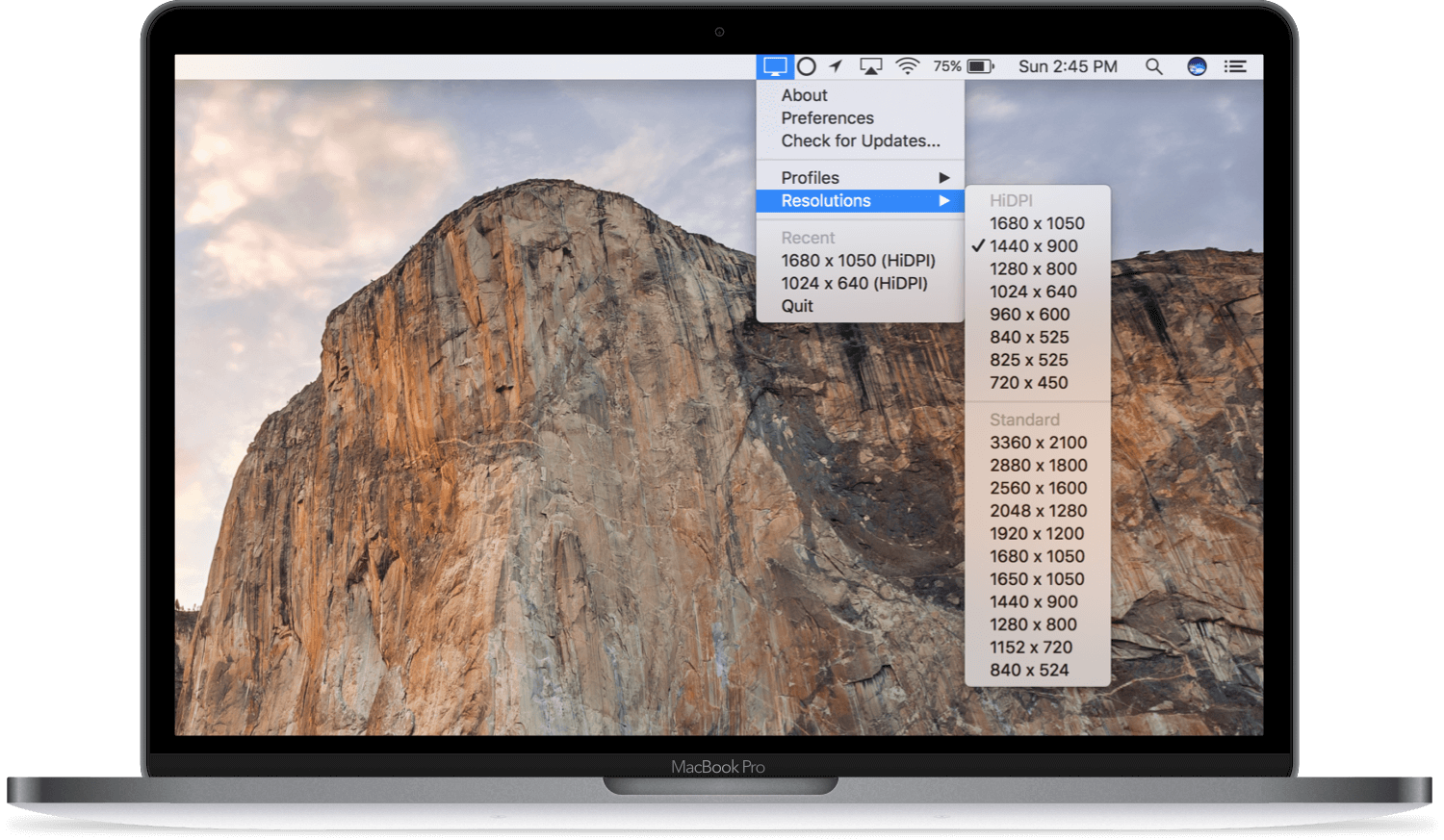 QuickRes 4.9 screenshot