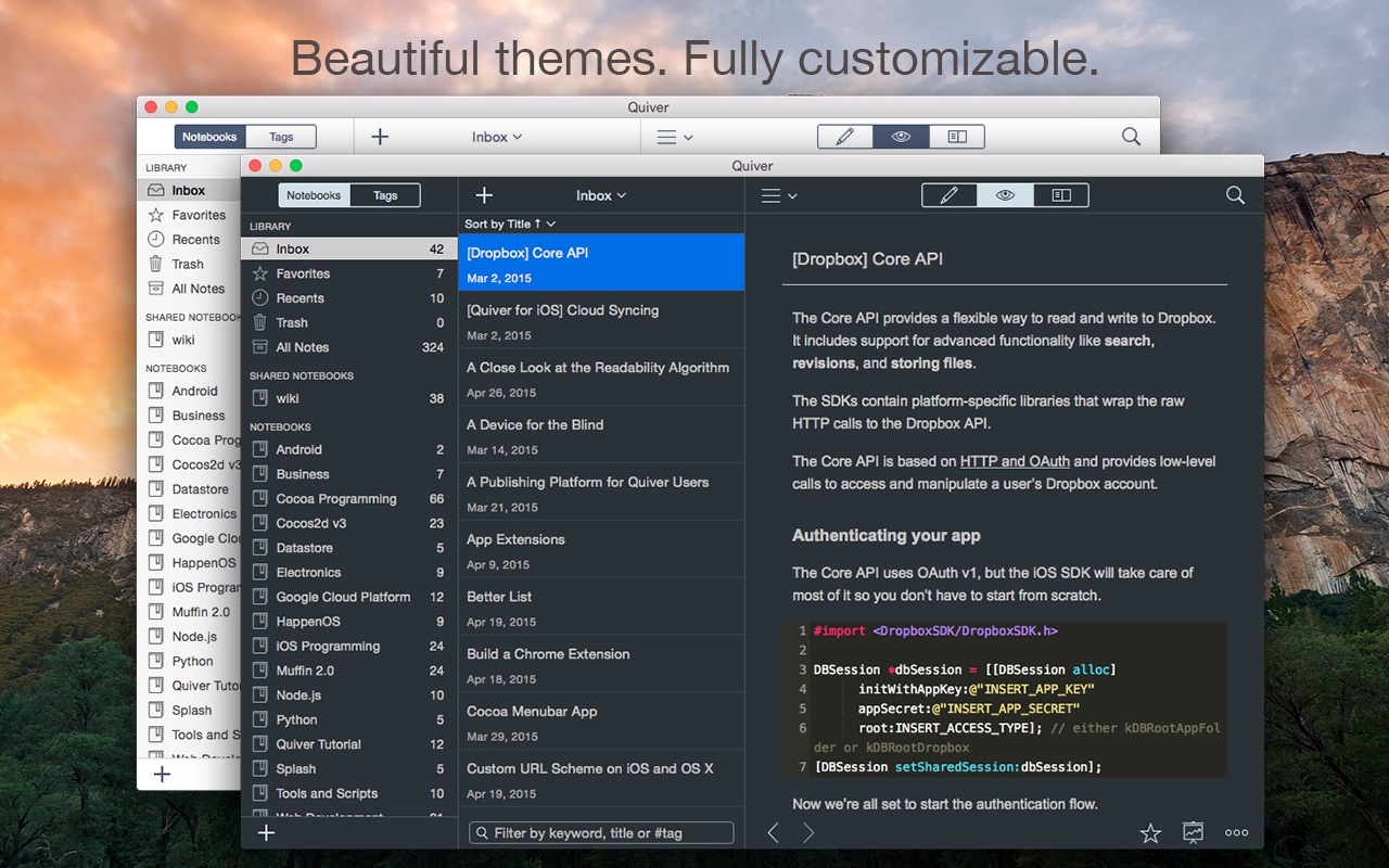 Quiver 3.1.3 – The programmer’s notebook. screenshot