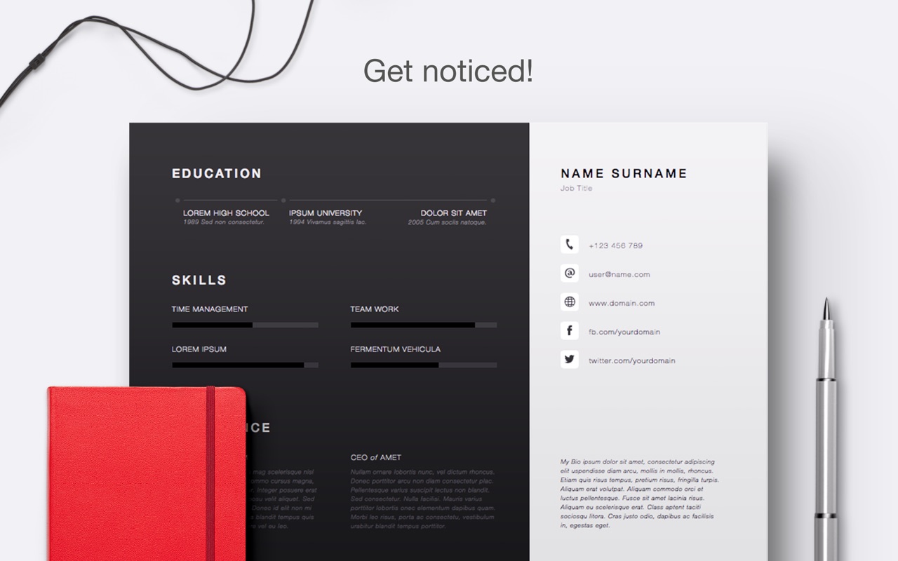 Resume & CV Lab 1.2.1 – Collection of resume template designs. screenshot