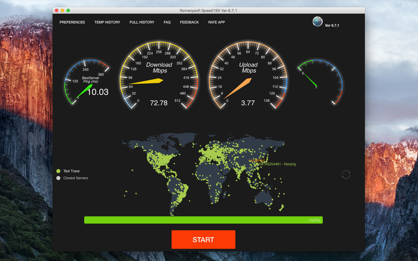 Romanysoft SpeedTest 7.0.4 – Internet speed test without Flash. screenshot