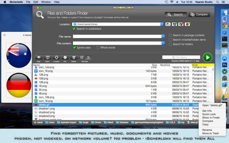 Scherlokk 3.3 – Find and compare files. screenshot