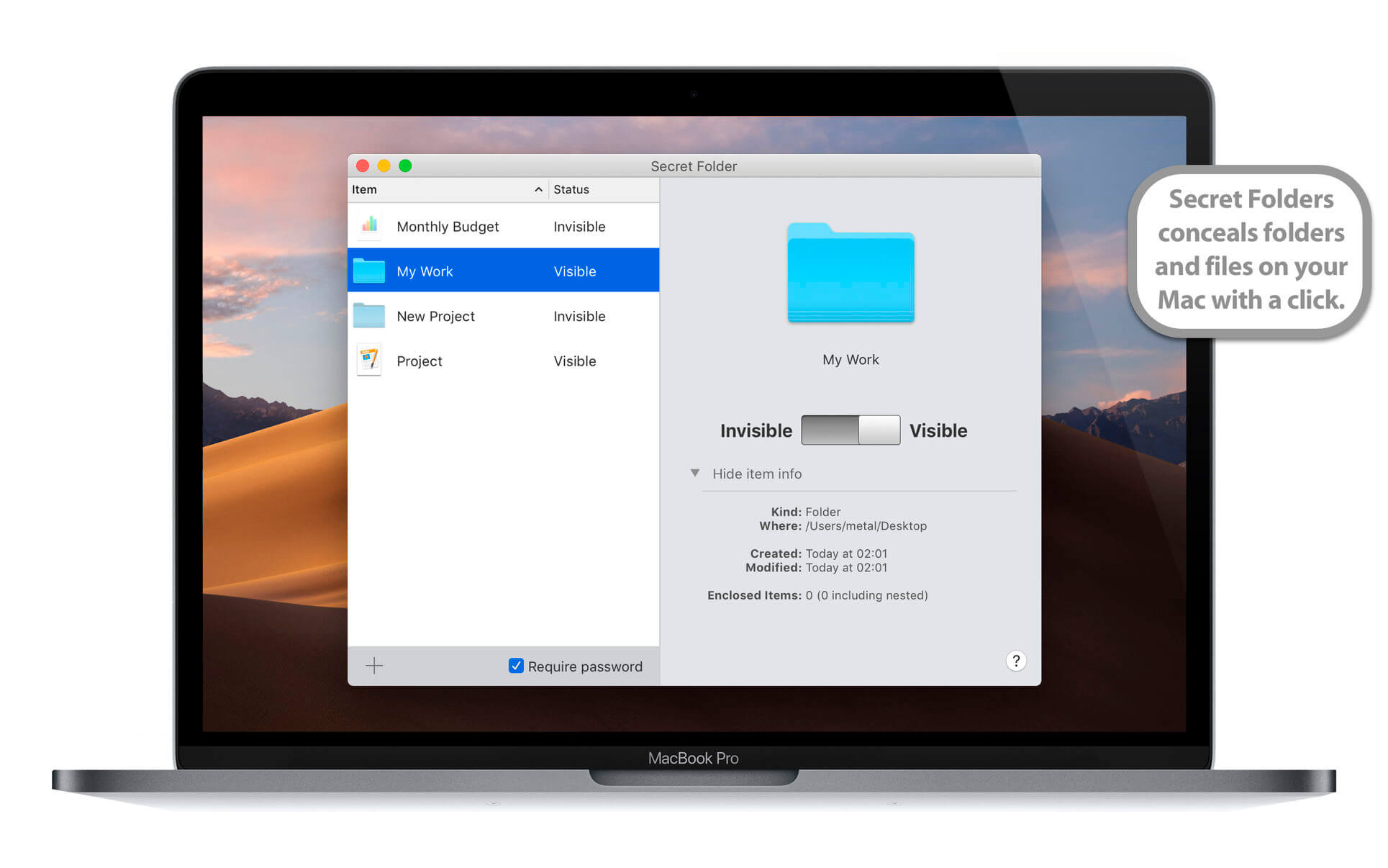 Secret Folder Pro 9.2 – Protect your information on folder-by-folder basis. screenshot