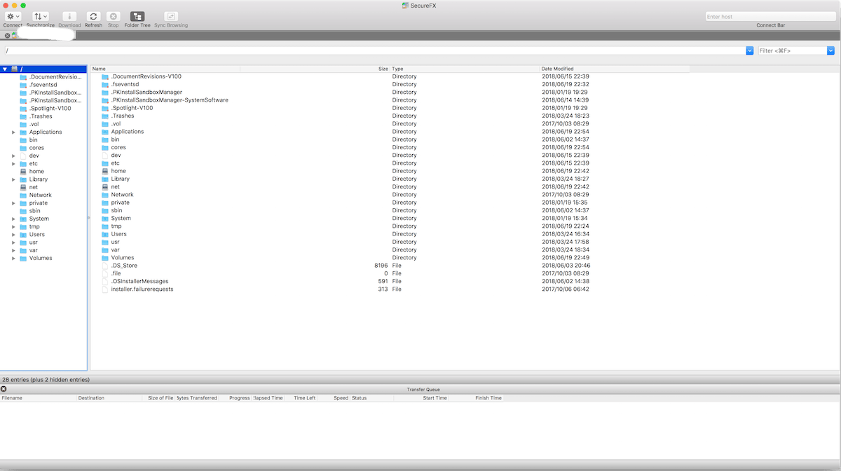 SecureFX 8.3.3 – Upload the file client. screenshot