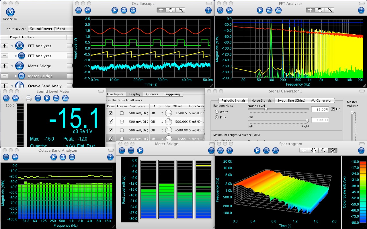 SignalScope Pro 3.8.5 – Two-channel time and frequency-domain signal analysis. screenshot