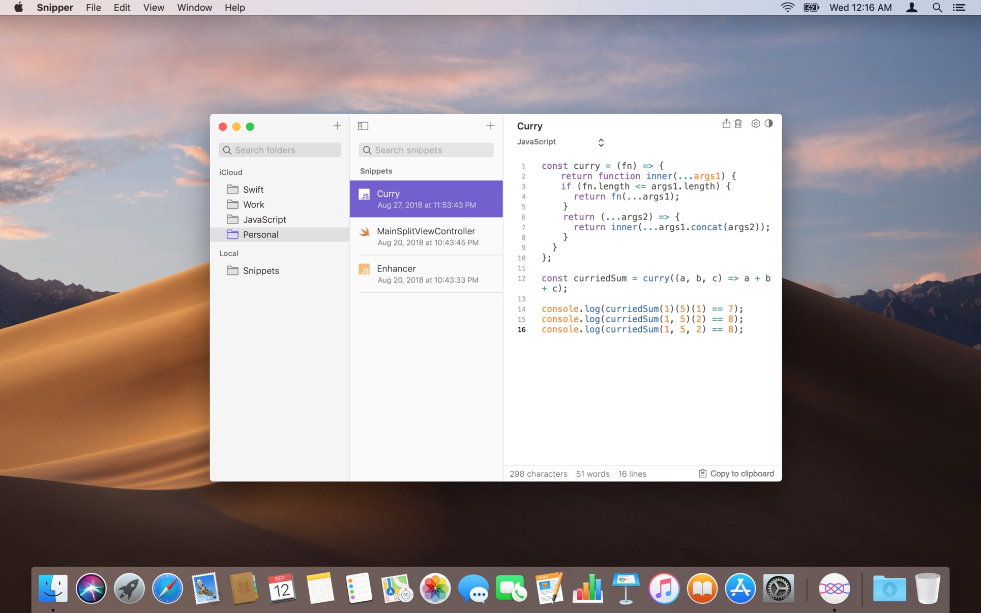 Snipper App 1.3.1 – Snippets manager. screenshot