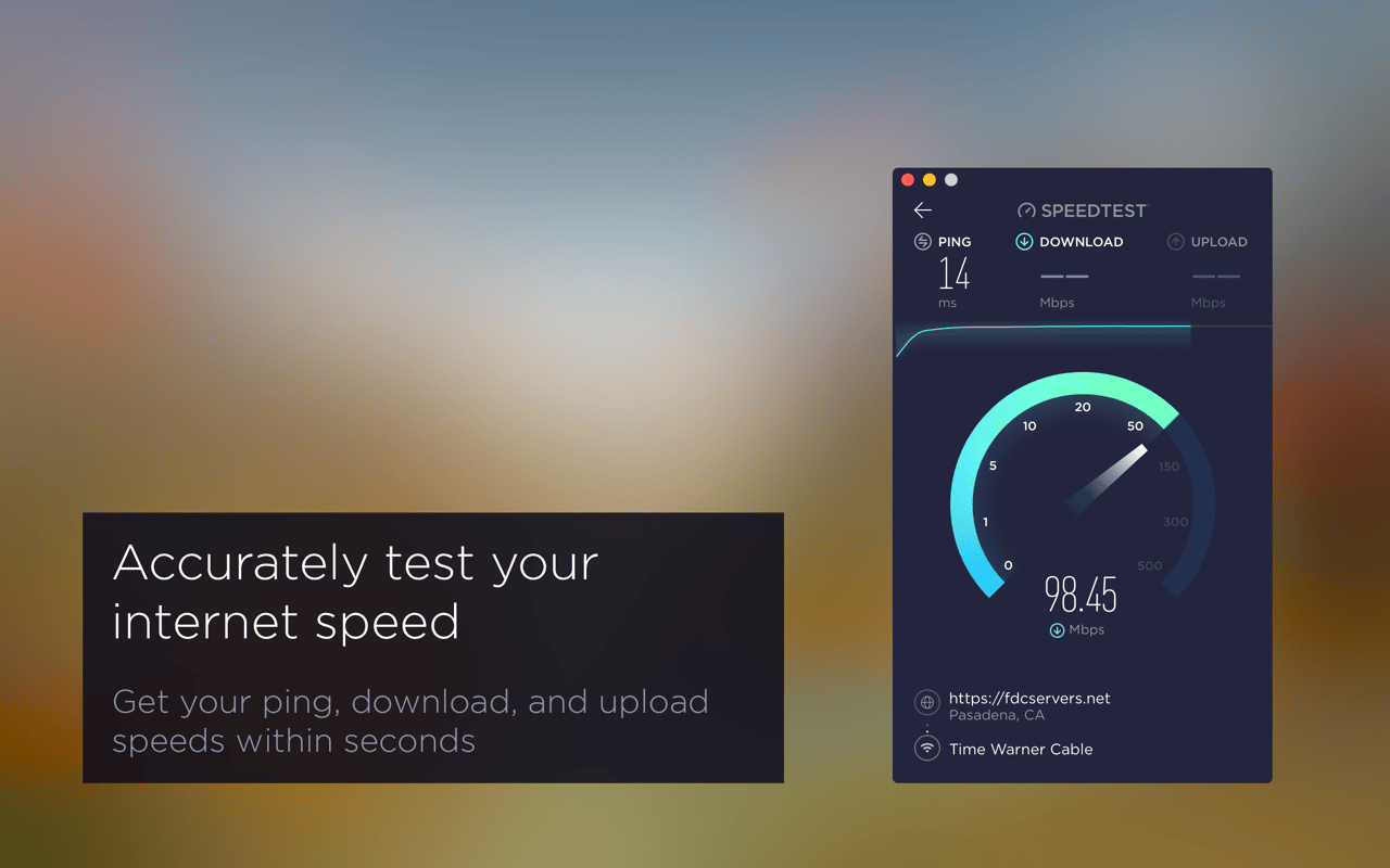 Speedtest 1.3 – Quick, easy, one-click connection testing. screenshot