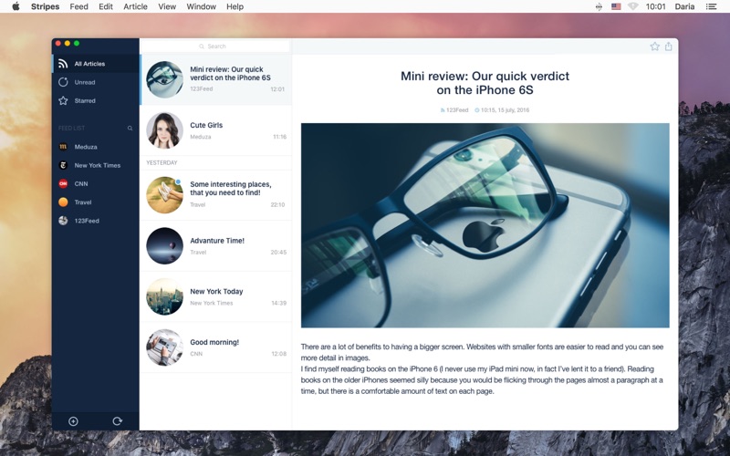 Stripes 1.7 – Minimalist RSS reader. screenshot
