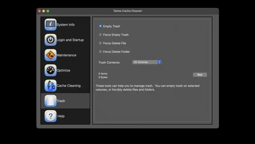 Tahoe Cache Cleaner 26.6 screenshot