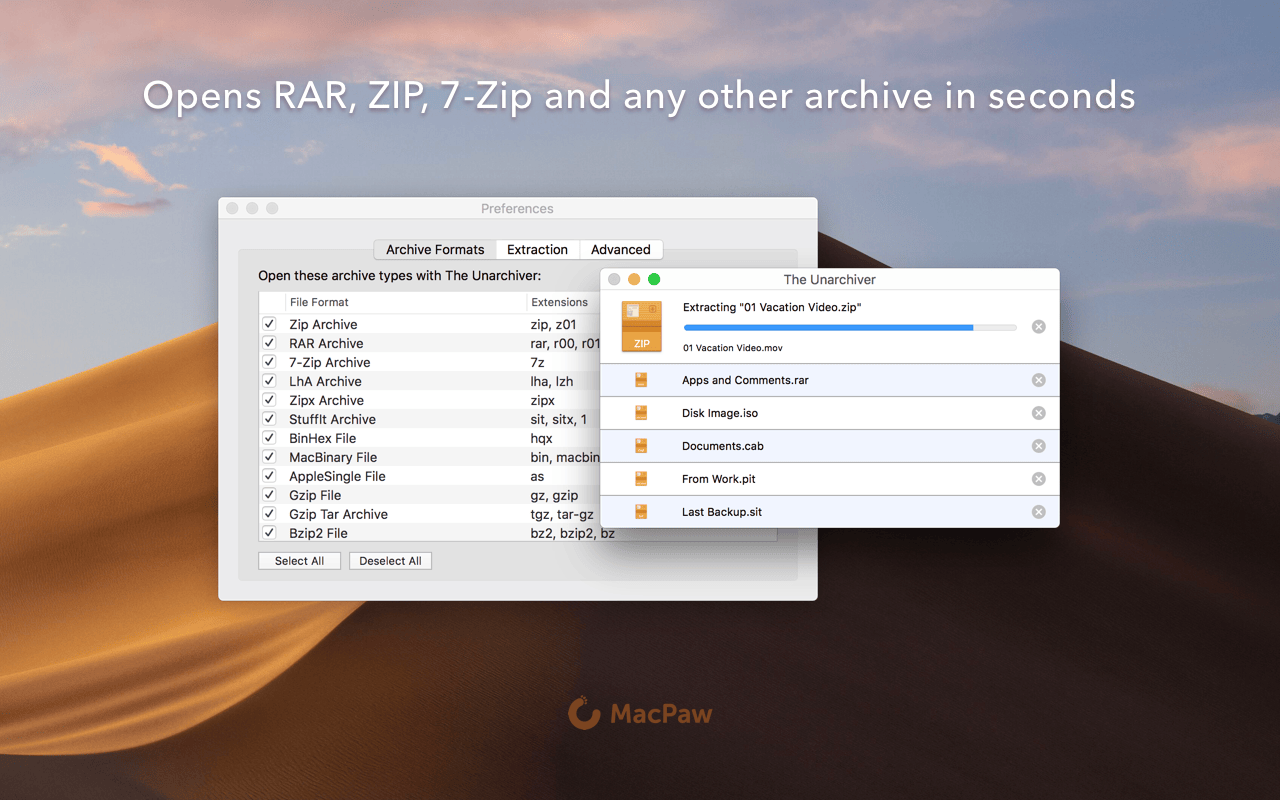The Unarchiver 4.3.6 screenshot