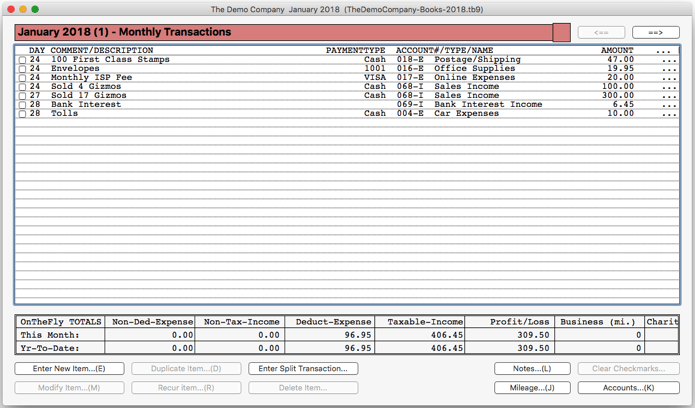 TinyBooks Pro 10.0.0 – Streamlined bookkeeping and accounting system. screenshot