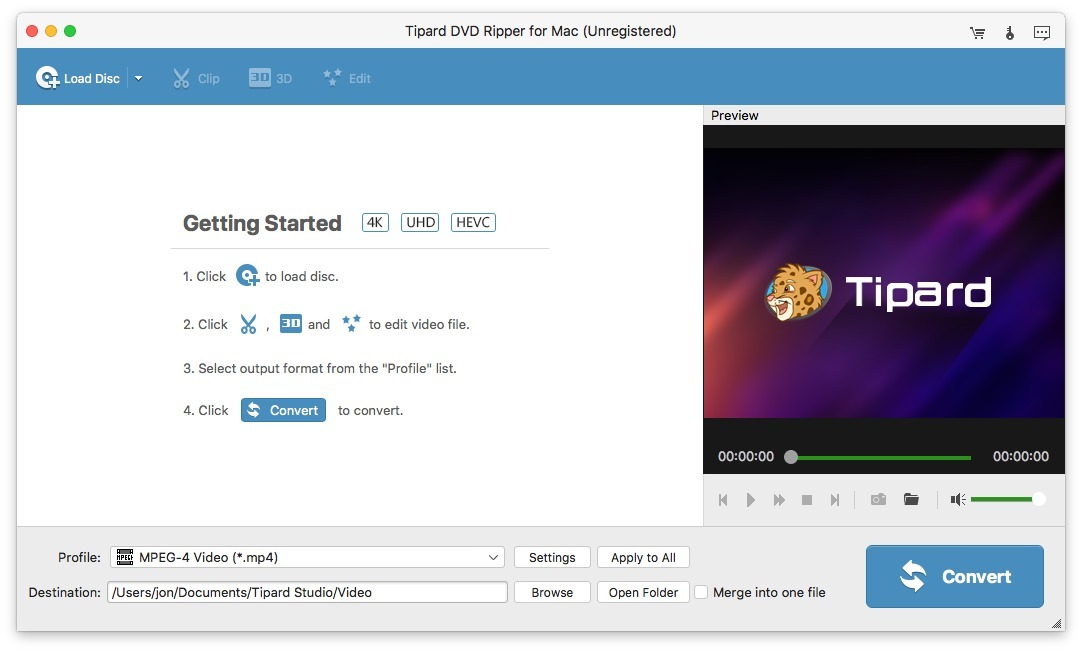 Tipard DVD Ripper for Mac 10.0.78 screenshot