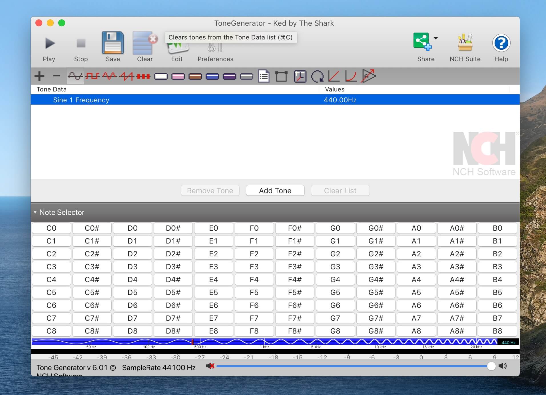ToneGenerator 6.01 screenshot