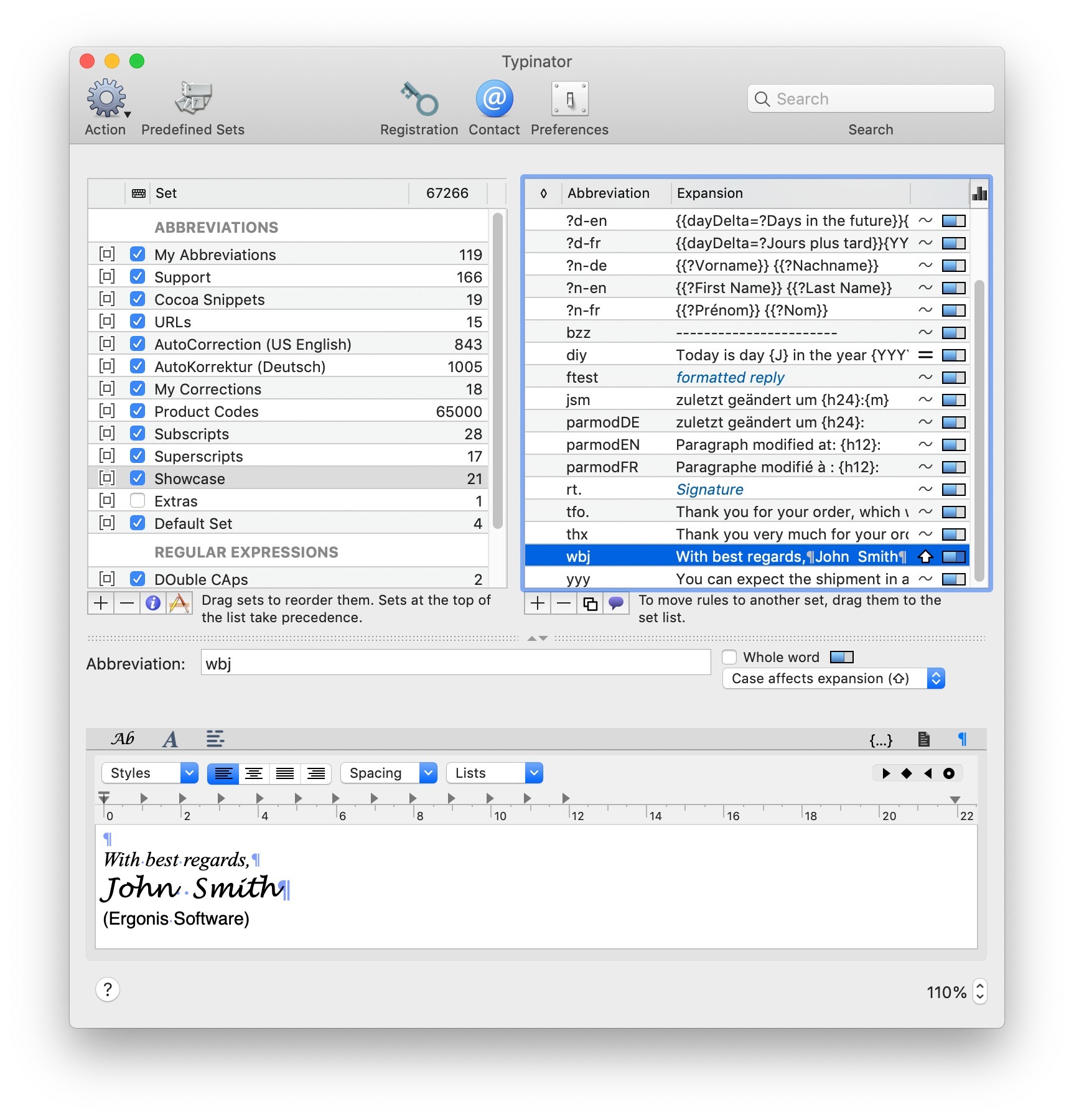 Typinator 7.4 – Speedy and reliable text expansion solution. screenshot