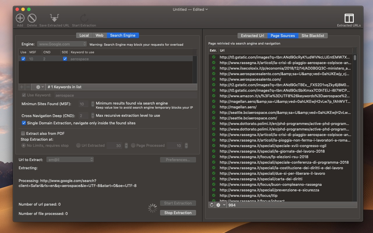 URL Extractor 4.6 – Batch process files and extract URLs. screenshot