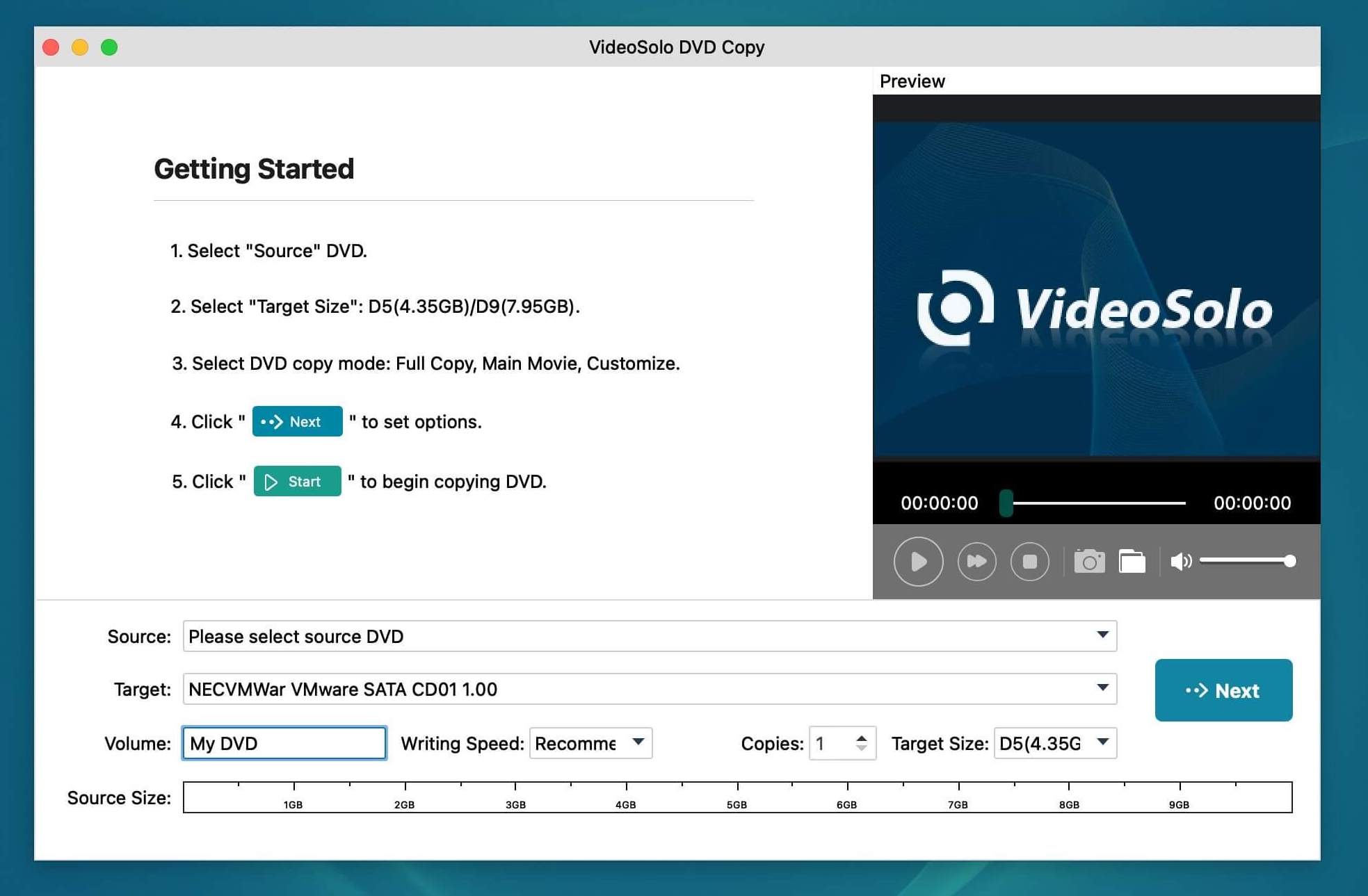 VideoSolo DVD Copy 1.0.18 screenshot