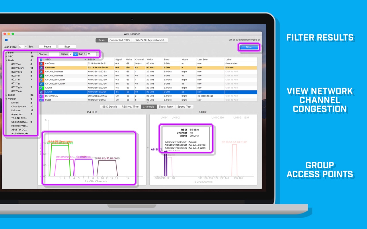 WiFi Scanner 2.8 – Wireless scanner and connection manager. ekran görüntüsü